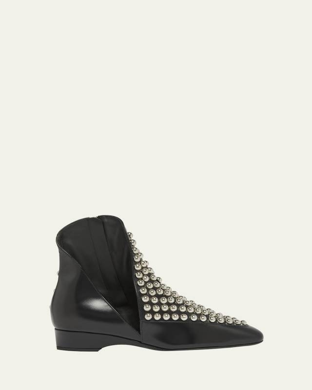 Studded Leather Ankle Booties
